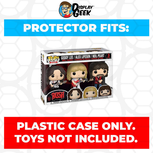 Pop Protector for 3 Pack Rush Geddy Lee, Alex Lifeson & Neil Peart Funko Pop