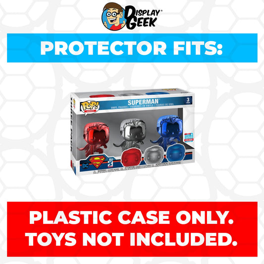 Pop Protector for 3 Pack Superman Chrome NYCC Funko Pop