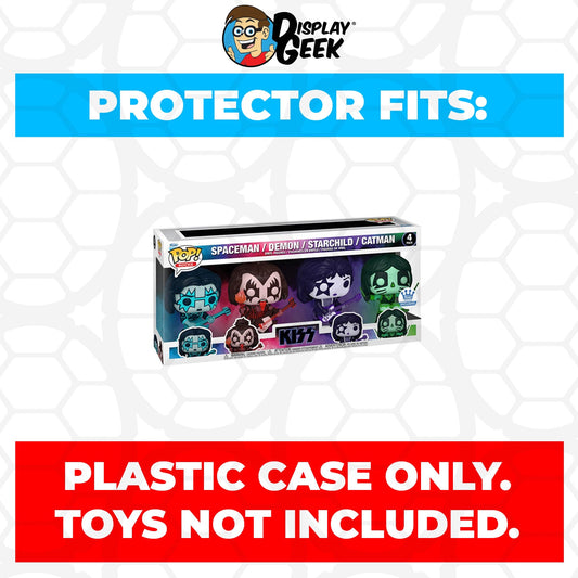 Pop Protector for 4 Pack KISS Spaceman, Demon, Starchild & Catman Funko Pop