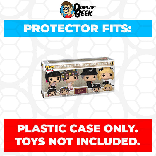 Pop Protector for 4 Pack Queen Freddie Mercury, Brian, Roger & John Funko Pop