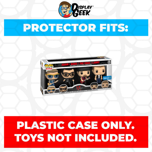 Pop Protector for 4 Pack U2 ZooTV Adam, Bono, The Edge & Larry Funko Pop