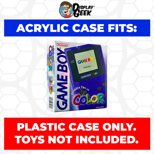 Acrylic Case for Nintendo Game Boy Color Original Video Game Console Box, 4mm thick, UV Resistant & Magnetic Slide Bottom
