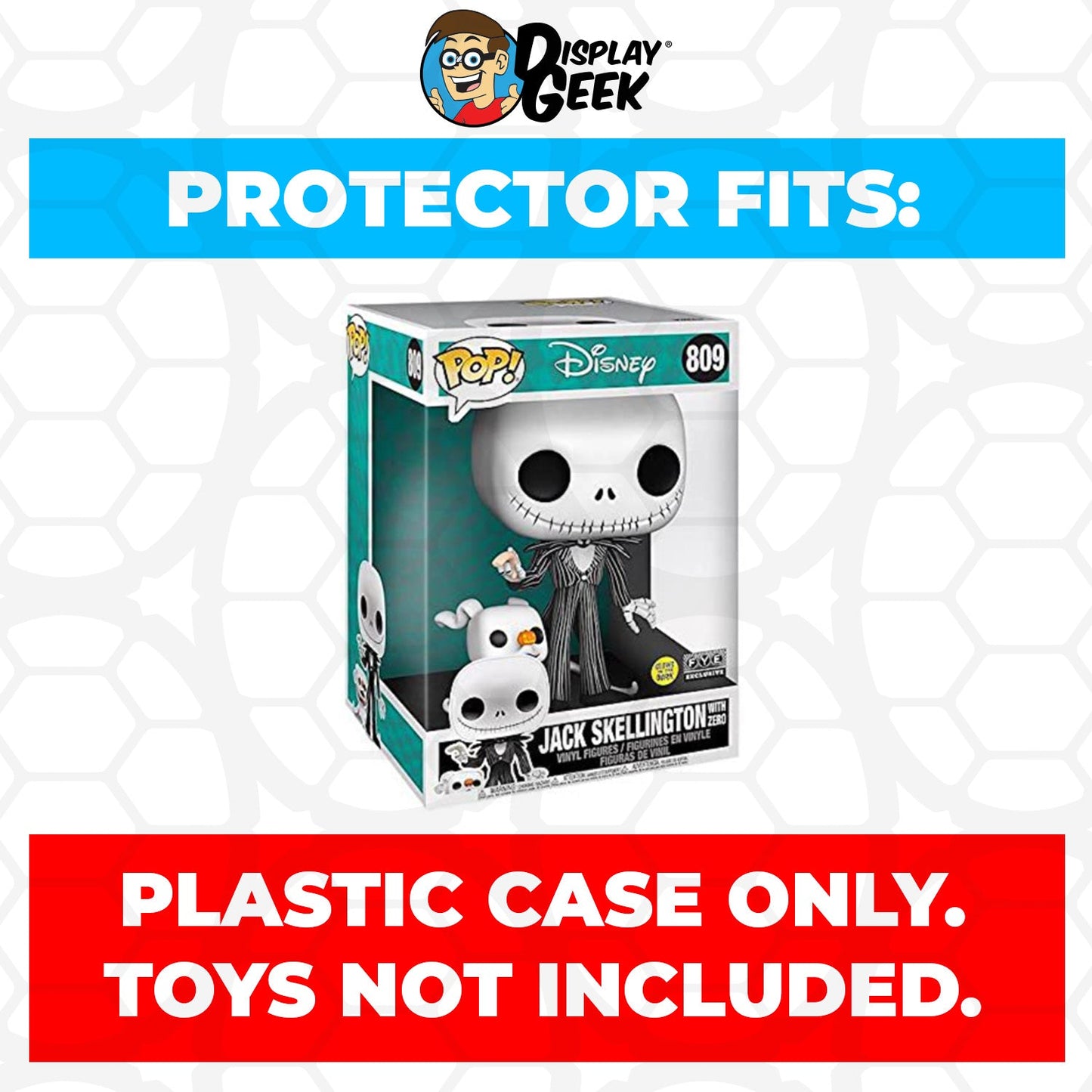 Pop Protector for 10 inch Jack Skellington with Zero #809 Jumbo Funko Pop
