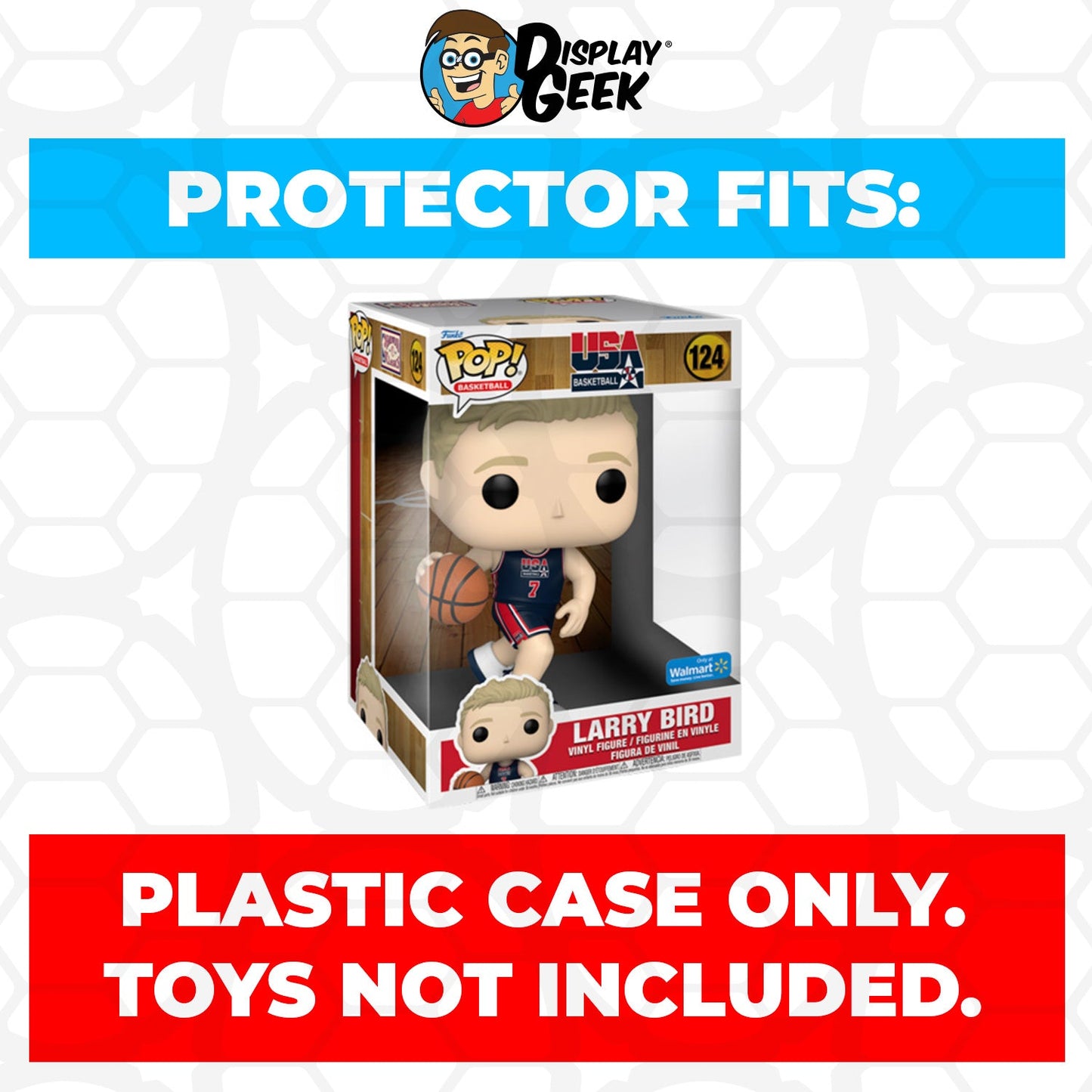 Pop Protector for 10 inch Larry Bird Team USA #124 Jumbo Funko Pop