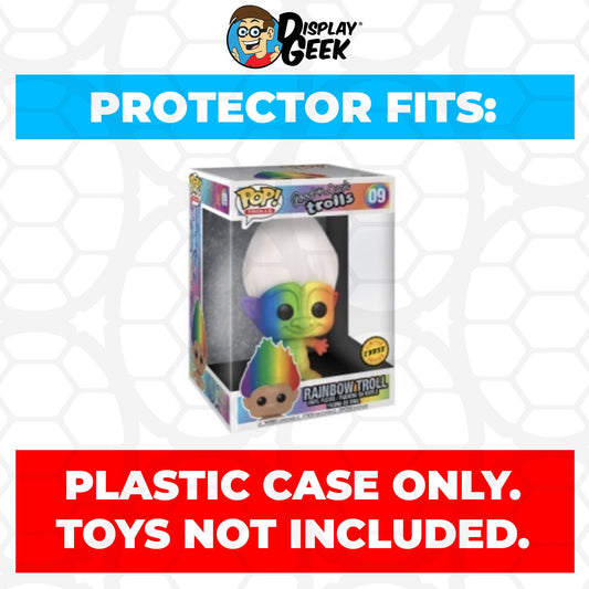 Pop Protector for 10 inch Rainbow Troll Chase #09 Jumbo Funko Pop