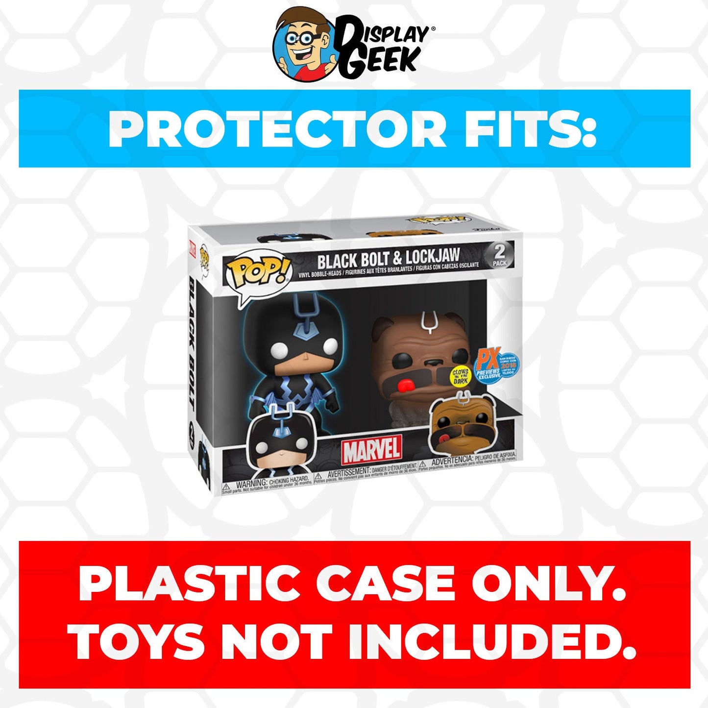 Pop Protector for 2 Pack Black Bolt & Lockjaw Glow SDCC Funko Pop