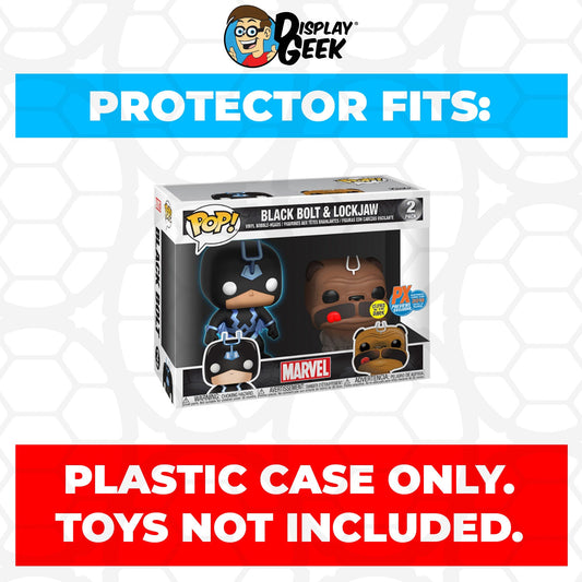 Pop Protector for 2 Pack Black Bolt & Lockjaw Glow SDCC Funko Pop