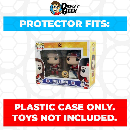 Pop Protector for 2 Pack Brie & Nikki Bella Twins Red Uniform Funko Pop