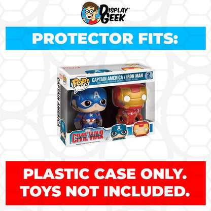 Pop Protector for 2 Pack Captain America & Iron Man Civil War FYE Funko Pop