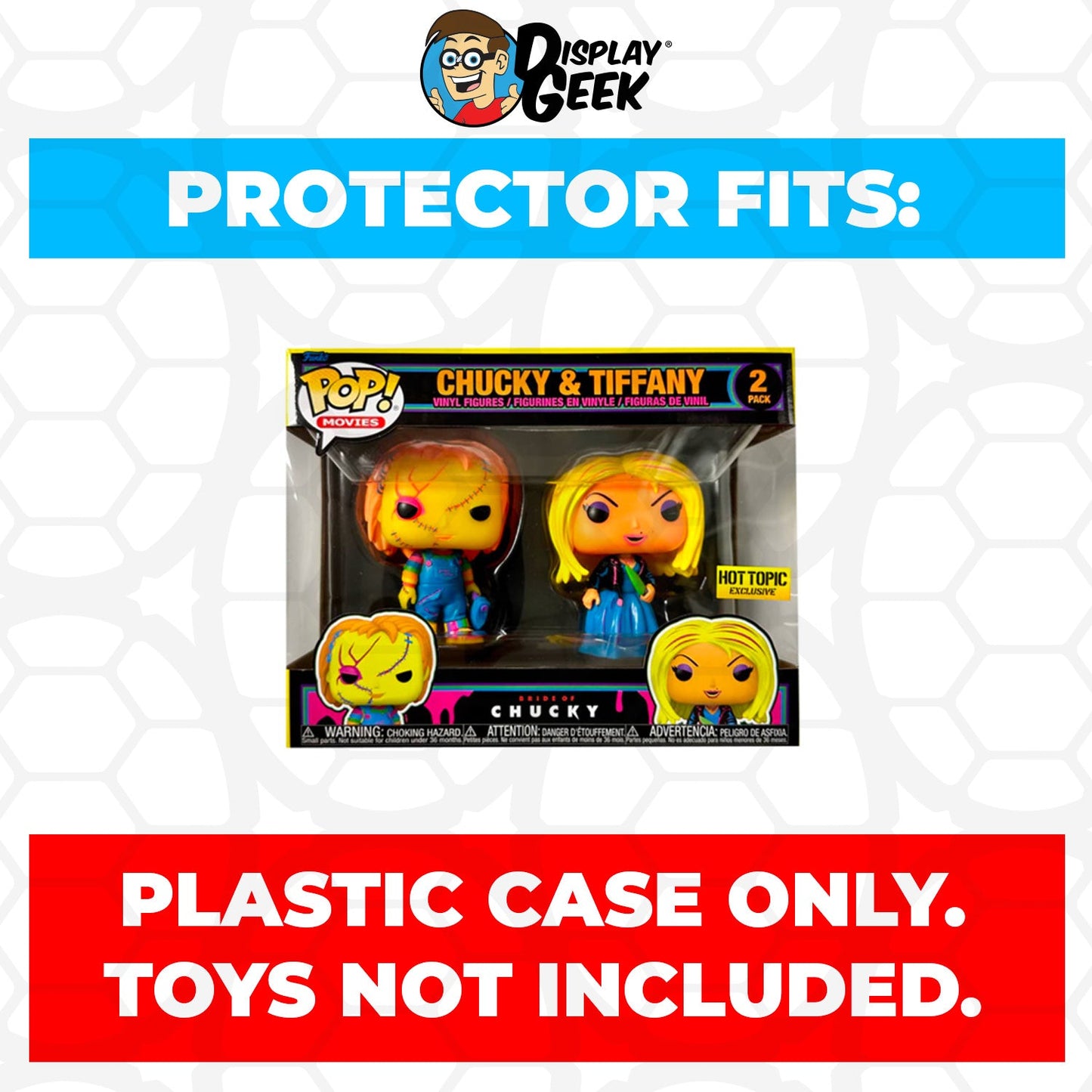 Pop Protector for 2 Pack Chucky & Tiffany Blacklight Funko Pop