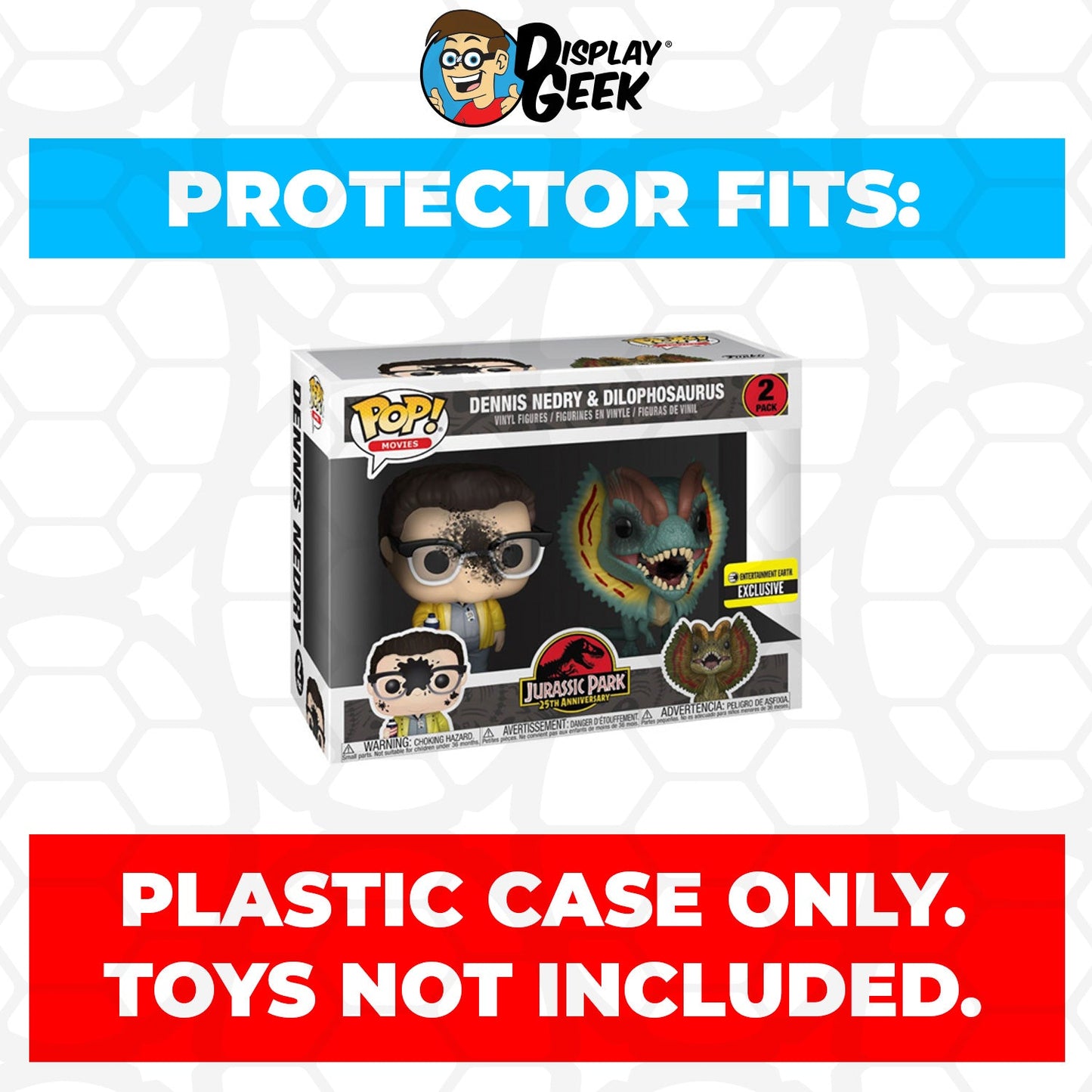 Pop Protector for 2 Pack Jurassic Park Dennis Nedry & Dilophosaurus Funko Pop