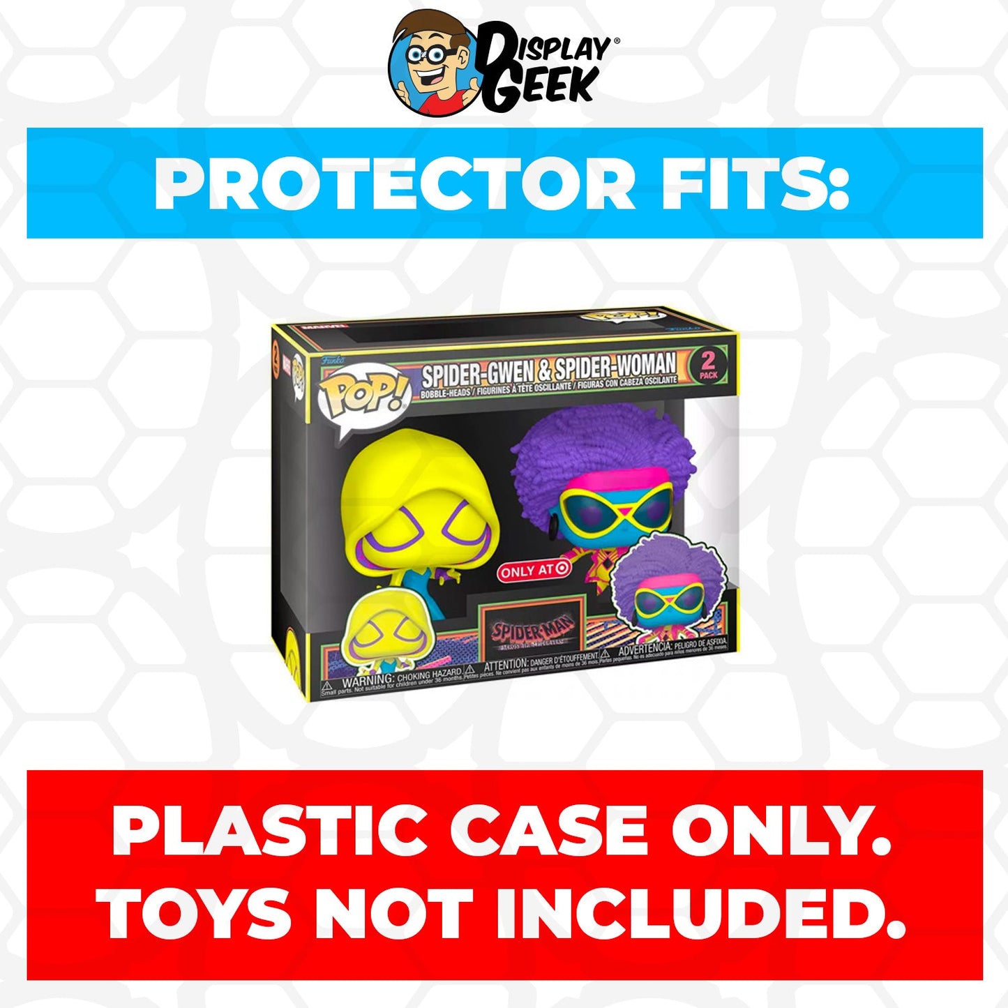 Pop Protector for 2 Pack Spider-Gwen & Spider-Woman Blacklight Funko Pop