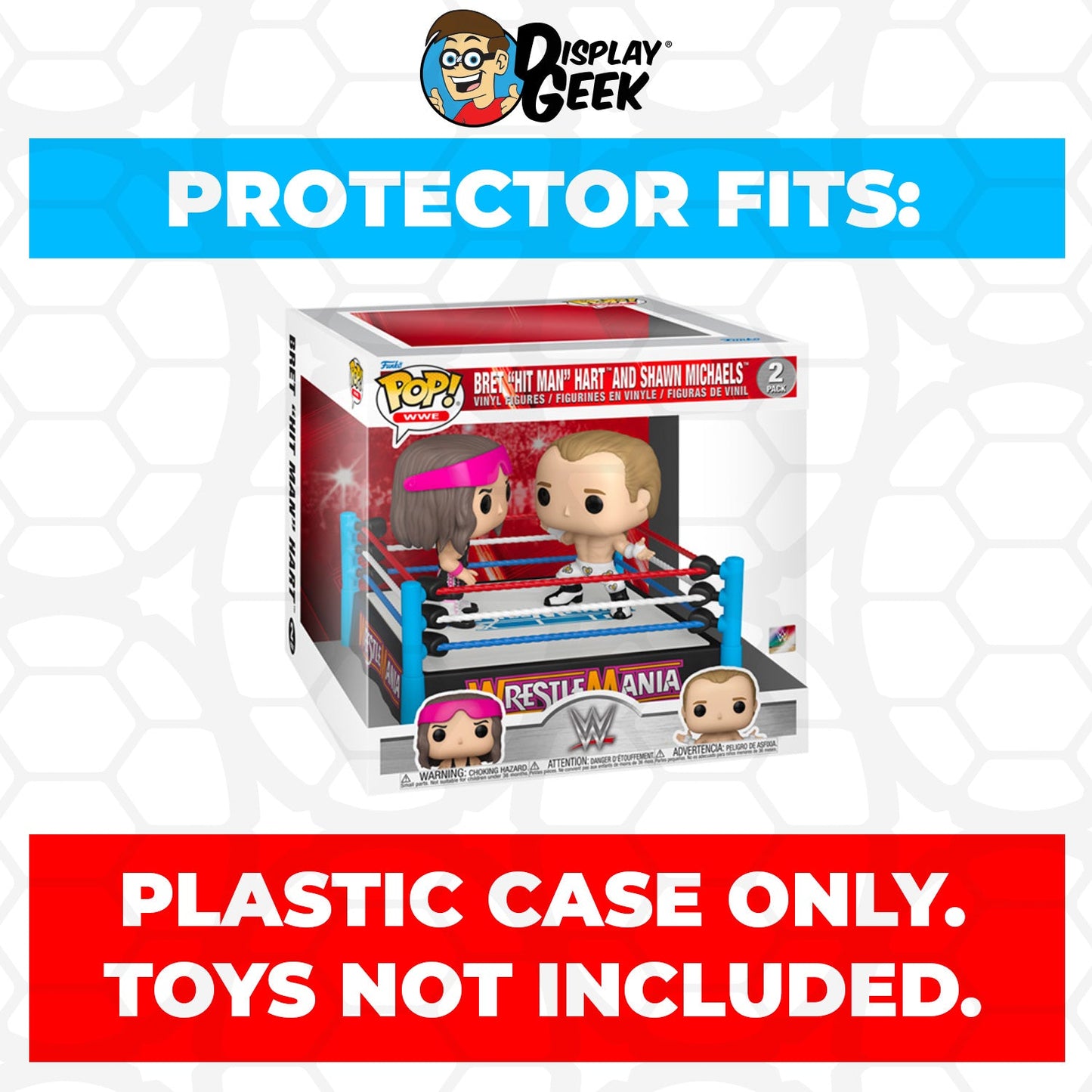 Pop Protector for 2 Pack Wrestling Ring Bret Hit Man Hart and Shawn Michaels Funko Pop