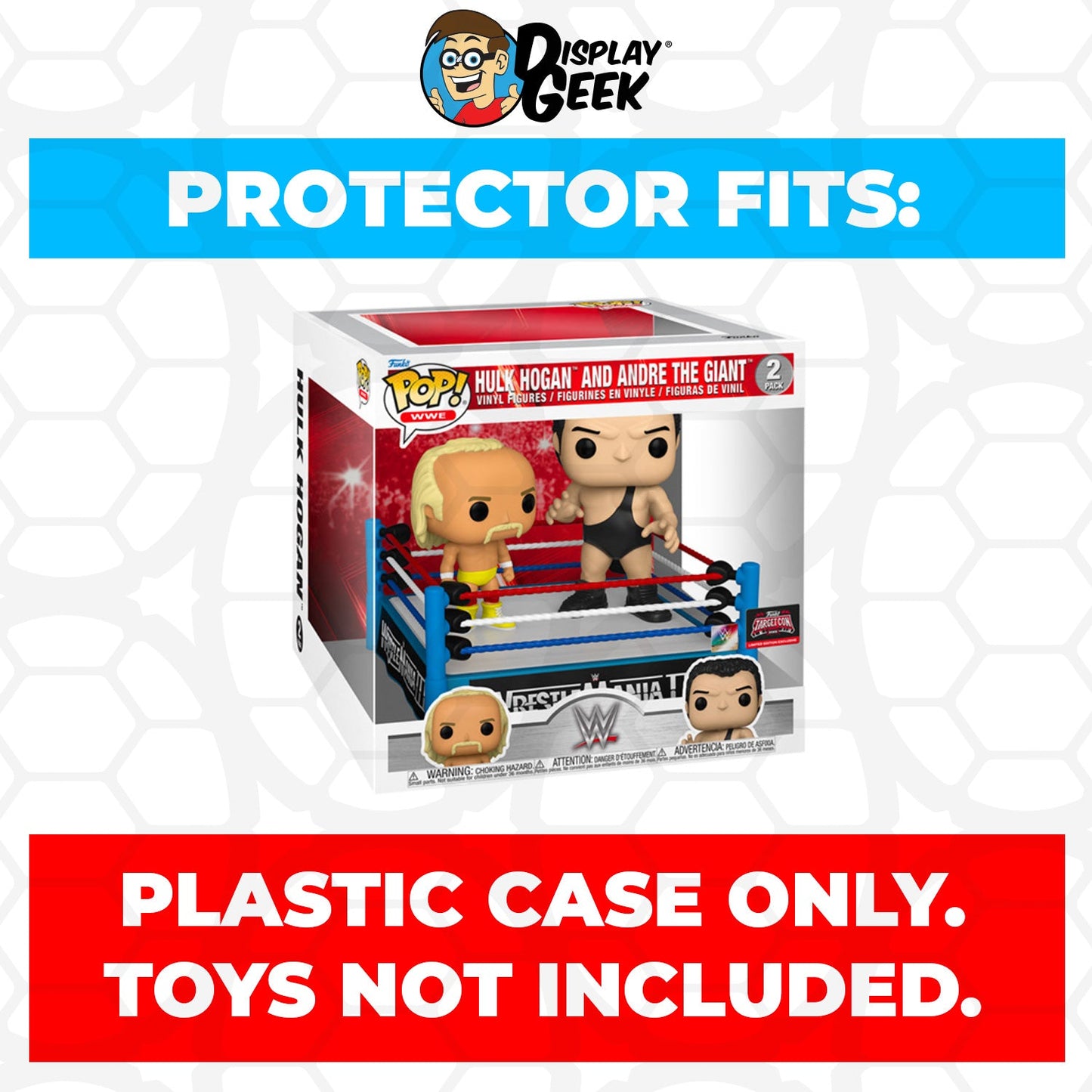 Pop Protector for 2 Pack Wrestling Ring Hulk Hogan and Andre the Giant Funko Pop