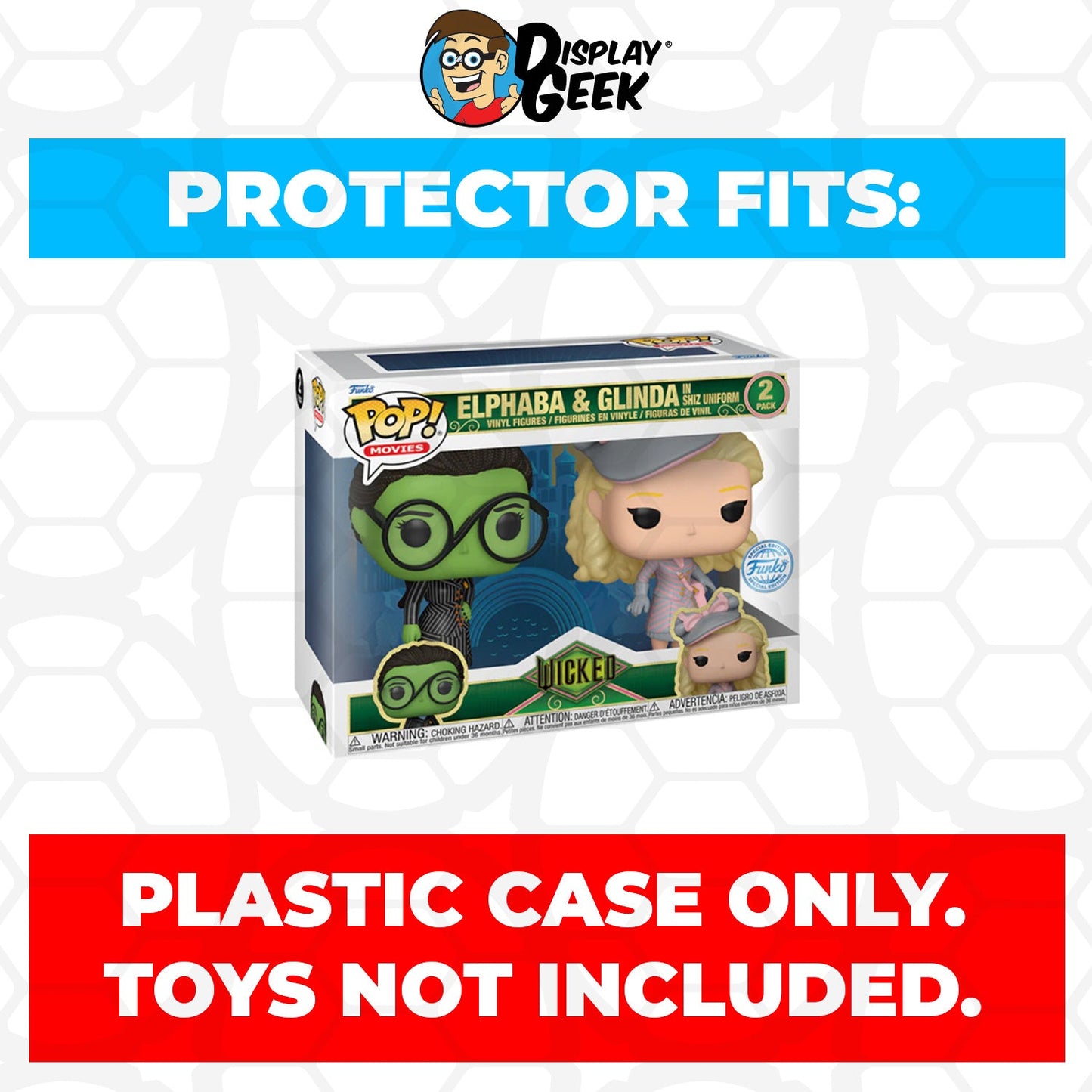 Pop Protector for 2 Pack Wicked Elphaba & Glinda in Shiz Uniform Funko Pop