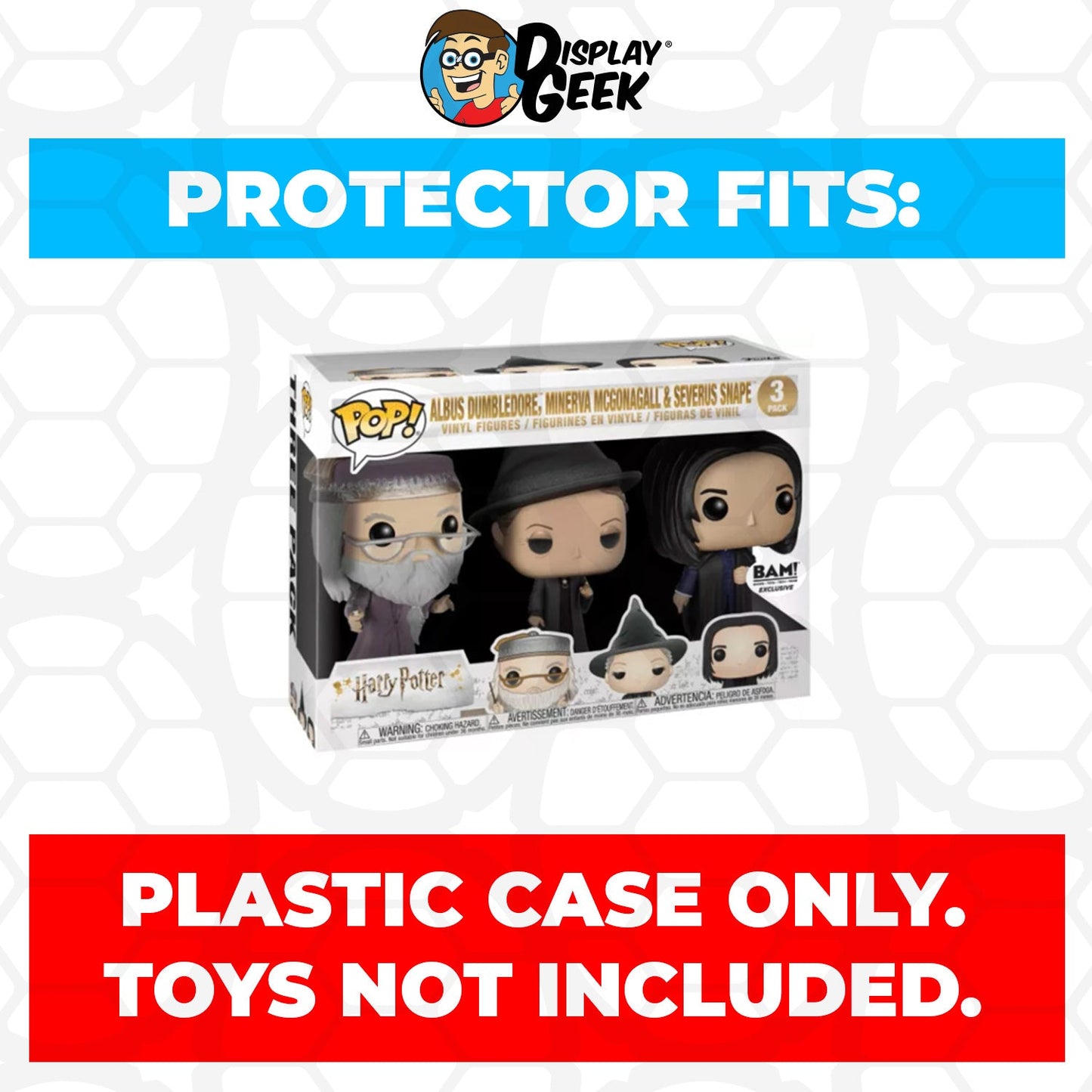 Pop Protector for 3 Pack Albus Dumbledore, Minerva McGonagall & Snape Funko Pop