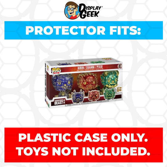 Pop Protector for 3 Pack Auspicious Beast Kirin, Suanni & Pixiu SDCC Funko Pop