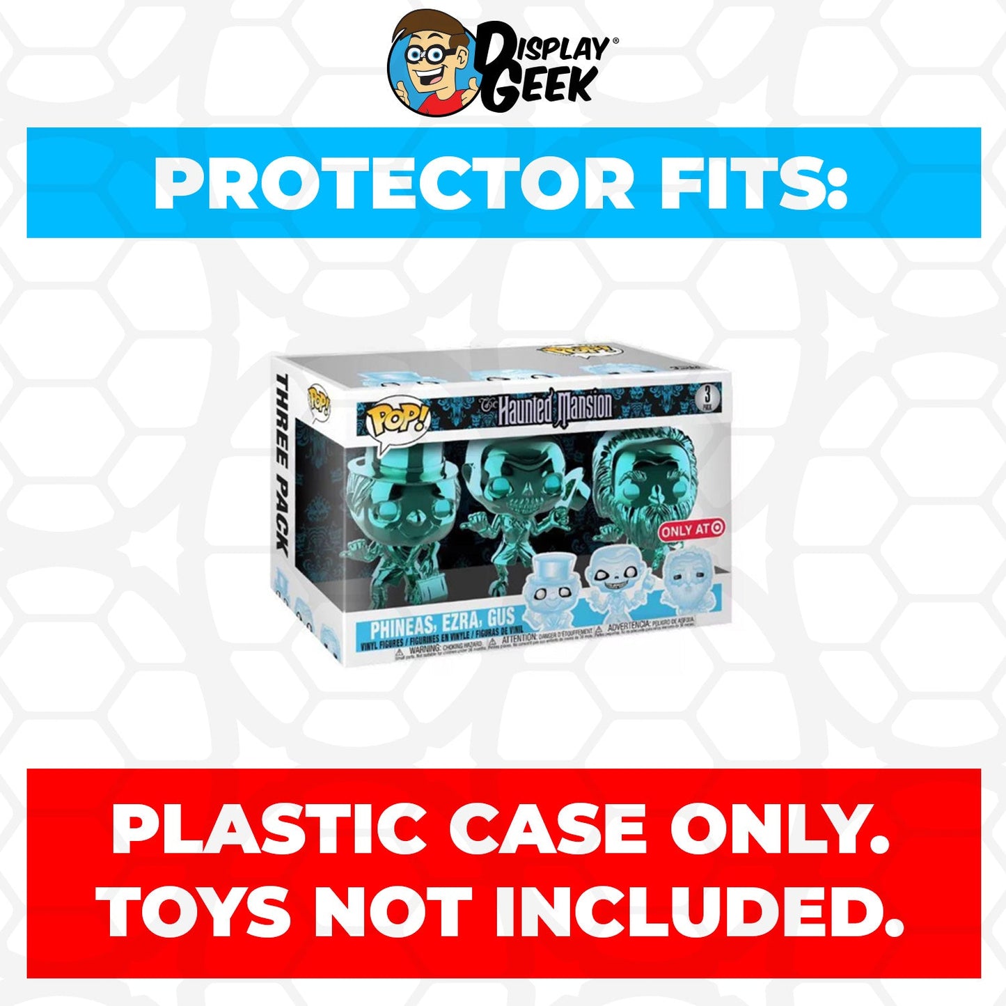 Pop Protector for 3 Pack Haunted Mansion Phineas, Ezra, Gus Chrome Funko Pop