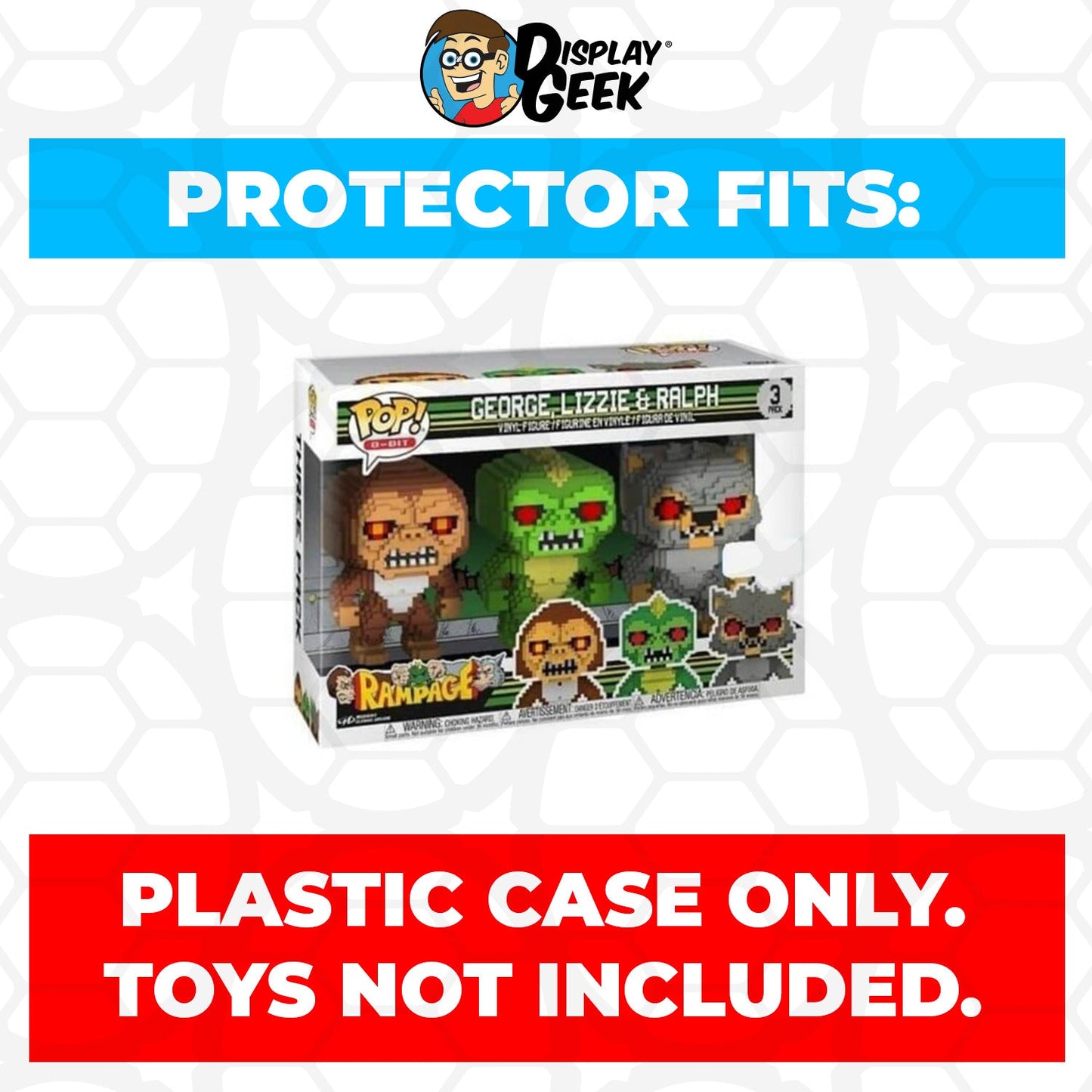 Pop Protector for 3 Pack Rampage George, Lizzie & Ralph 8-Bit Funko Pop