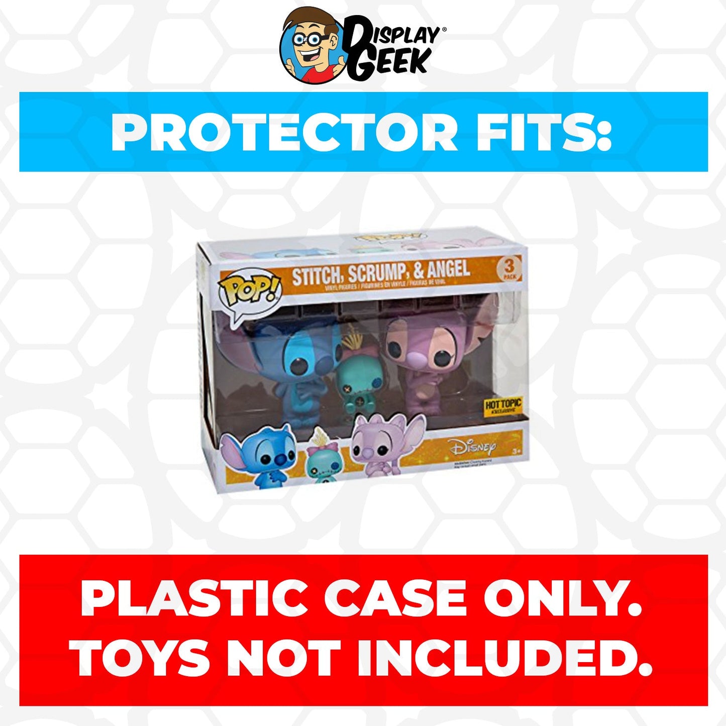 Pop Protector for 3 Pack Stitch, Scrump & Angel Funko Pop