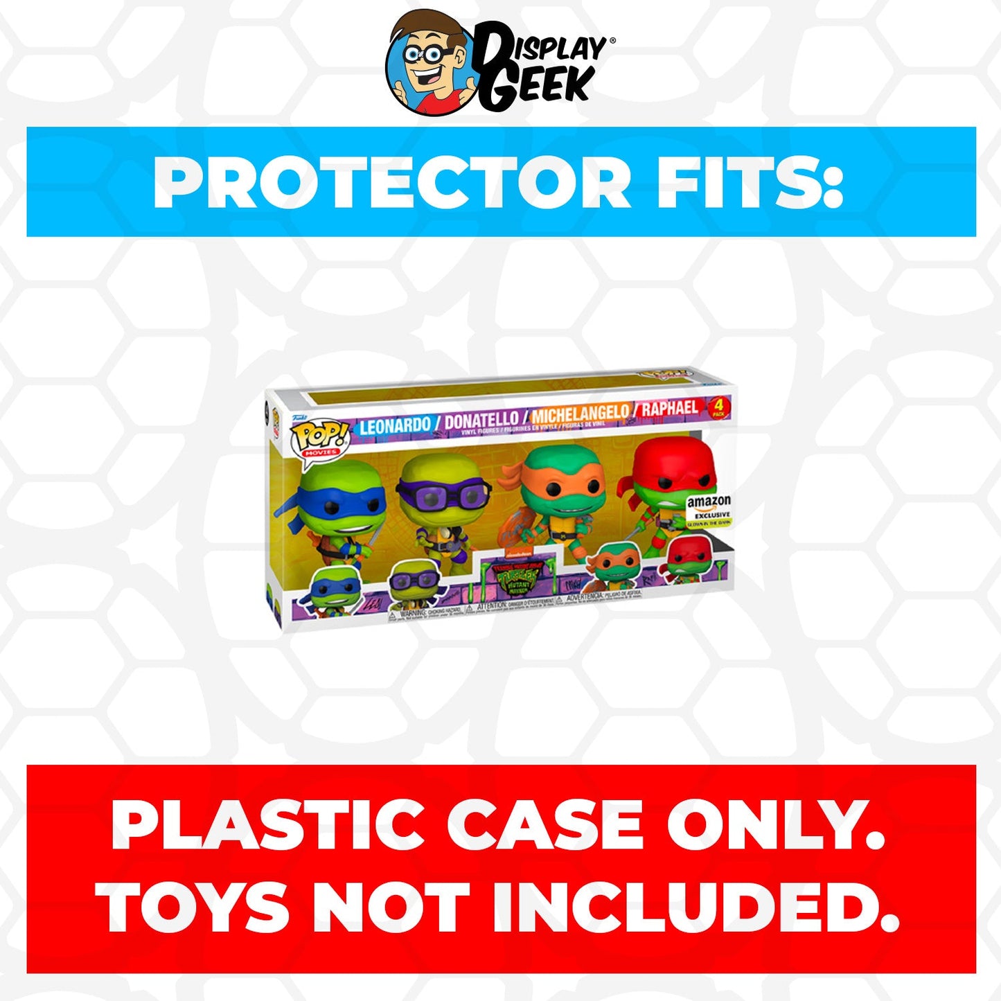 Pop Protector for 4 Pack TMNT Mutant Mayhem Glow in the Dark Funko Pop
