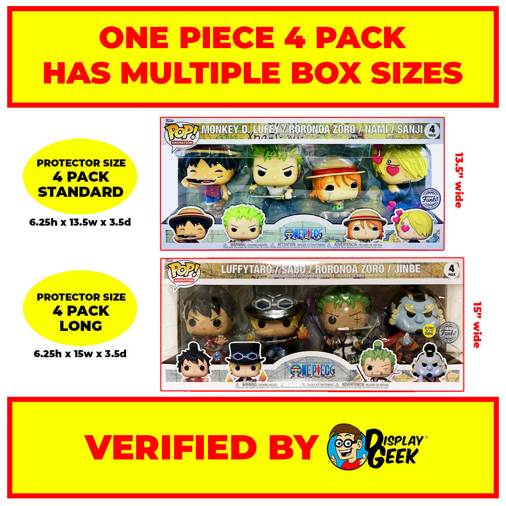 Pop Protector for Funko Pop 4 Pack One Piece - Monkey D Luffy & Roronoa Zoro & Nami & Sanji Box
