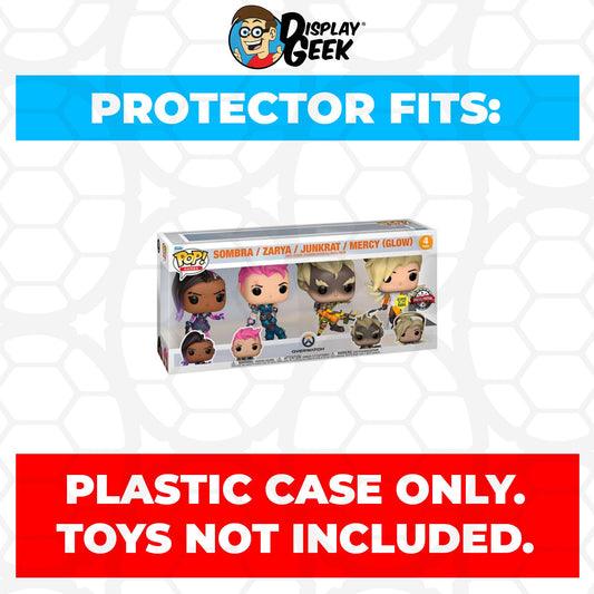 Pop Protector for 4 Pack Overwatch Sombra, Zarya, Junkrat & Mercy Glow Funko Pop