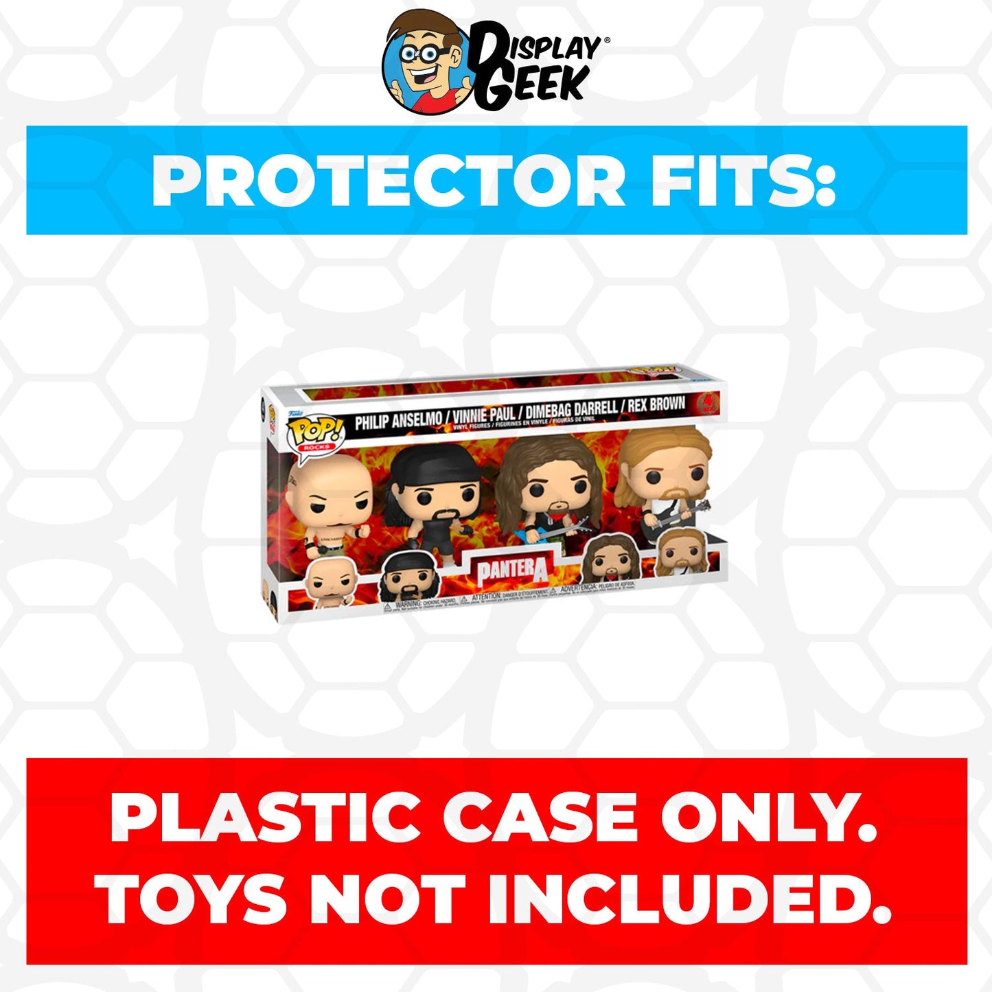 Pop Protector for 4 Pack Pantera Philip, Vinnie, Dimebag Darrell & Rex Funko Pop