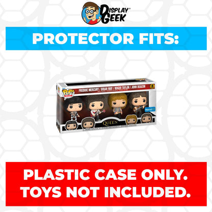 Pop Protector for 4 Pack Queen Freddie Mercury, Brian, Roger & John Funko Pop