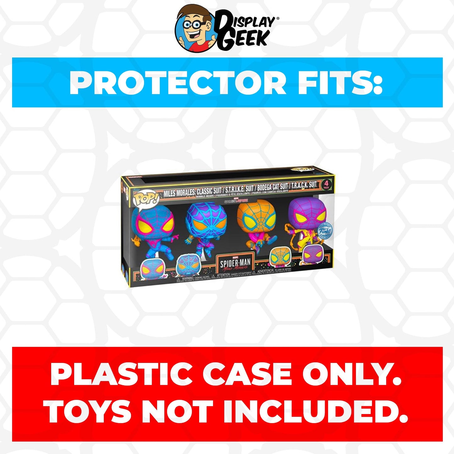 Pop Protector for 4 Pack Miles Morales Spider-Man Blacklight Funko Pop