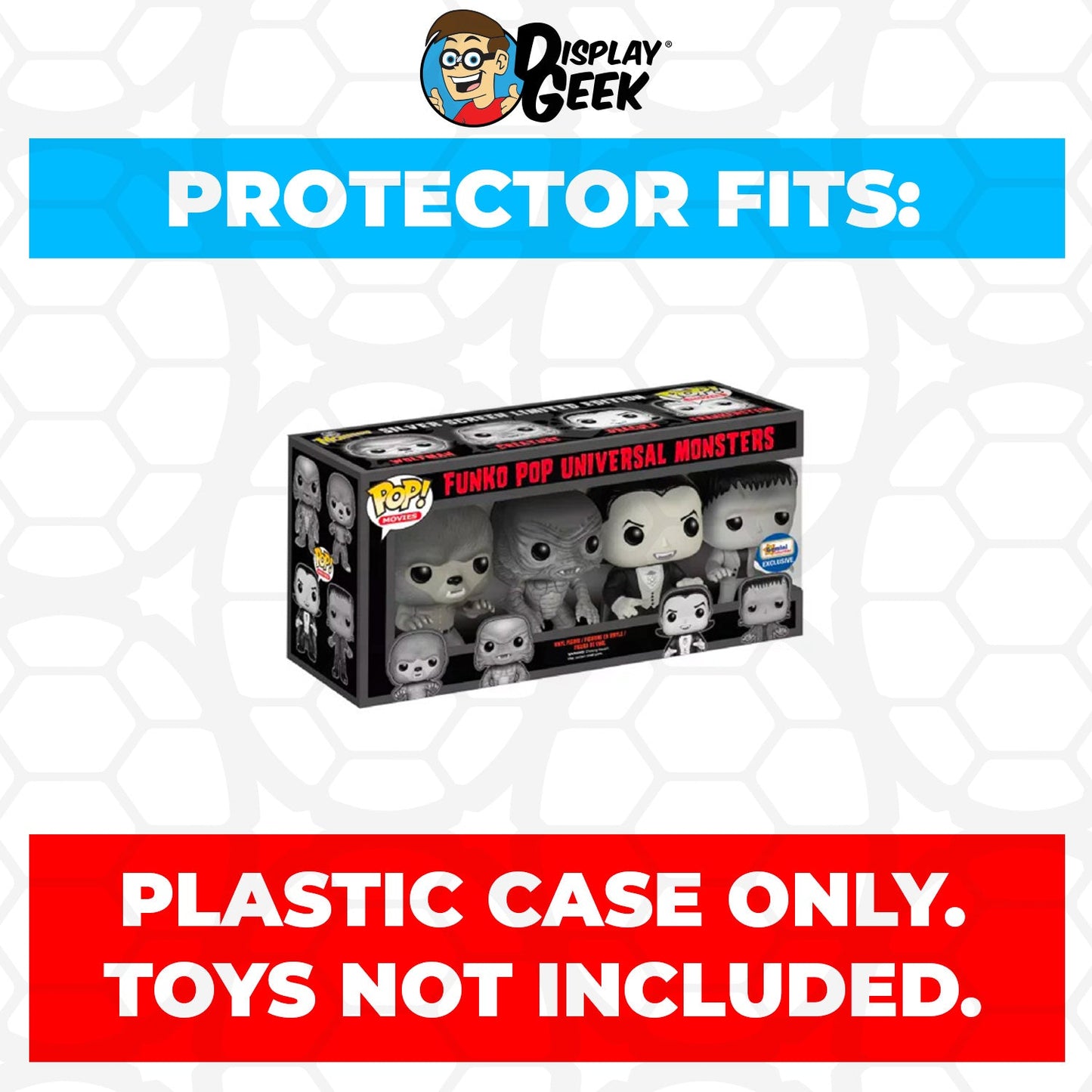 Pop Protector for 4 Pack Universal Monsters Black & White Metallic Funko Pop