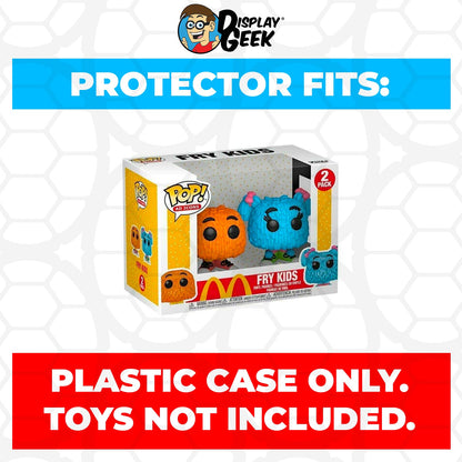 Pop Protector for 2 Pack Funko Pop McDonalds - Fry Kids Orange and Blue aka Fry Guys