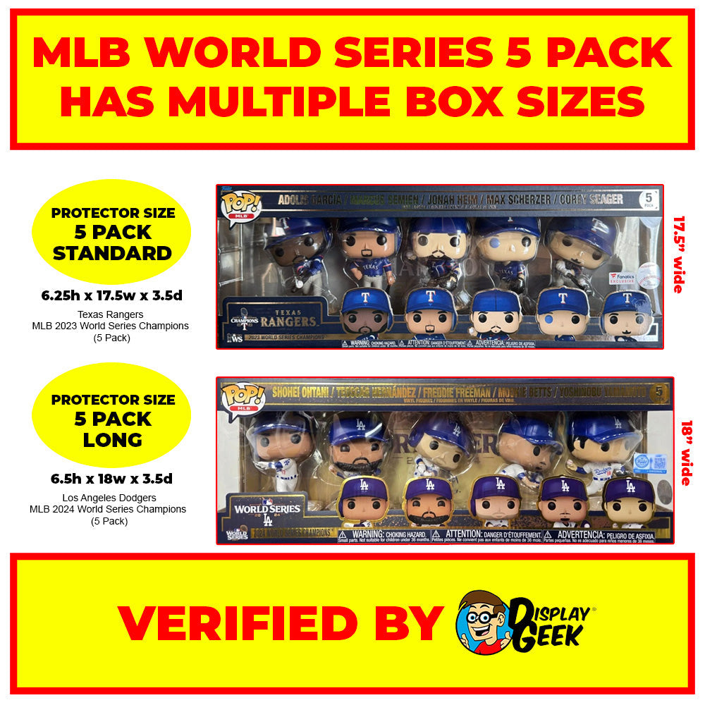 Pop Protector for Funko Pop 5 Pack Los Angeles Dodgers 2024 World Series Champions Box