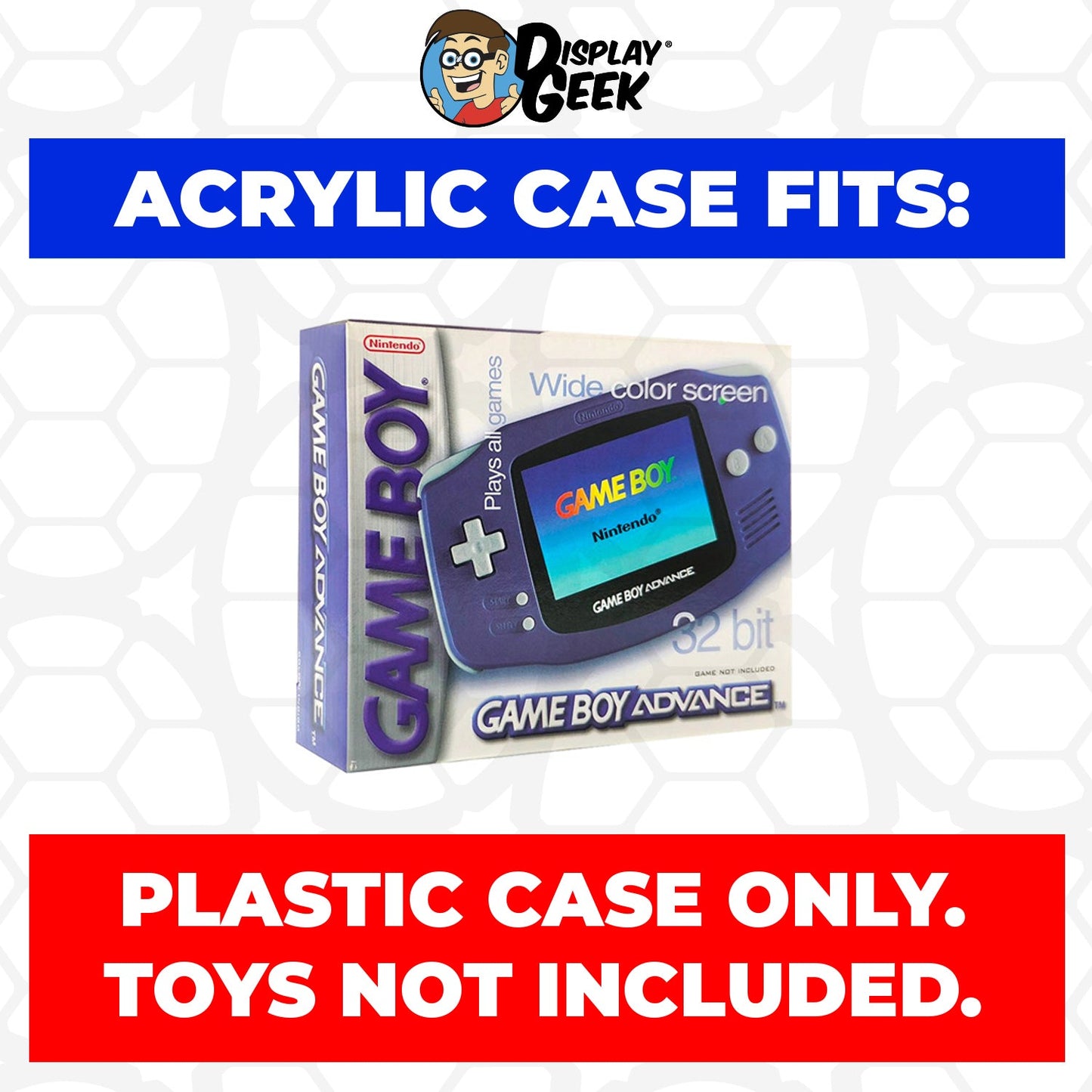 Acrylic Case for Nintendo Game Boy Advance Original Video Game Console Box, 4mm thick, UV Resistant & Magnetic Slide Bottom