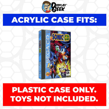 Acrylic Case for Sega CD Long & Tall Video Game Cases, 4mm thick, UV Resistant & Magnetic Slide Bottom