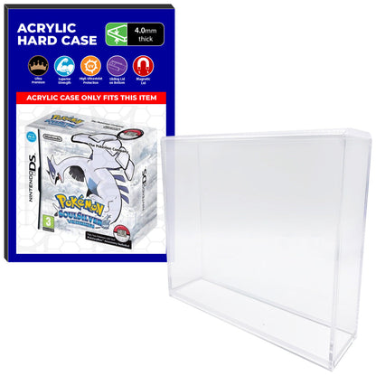 Acrylic Case for Nintendo DS Pokemon SoulSilver Version Video Game Boxes, 4mm thick, UV Resistant & Magnetic Slide Bottom