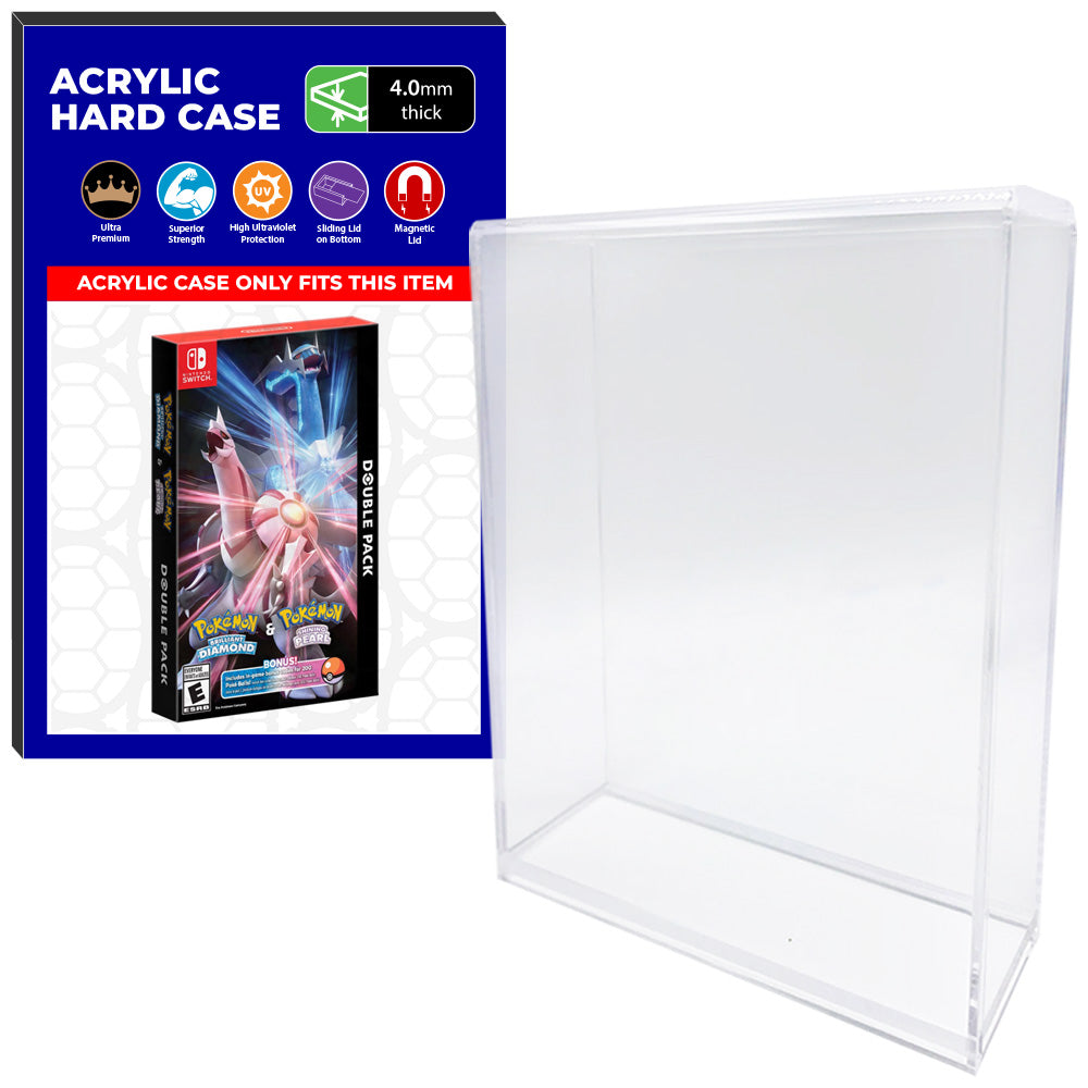 Acrylic Case for Nintendo Switch Pokemon Scarlet & Pokemon Violet Double Pack SE Video Game Boxes, 4mm thick, UV Resistant & Magnetic Slide Bottom