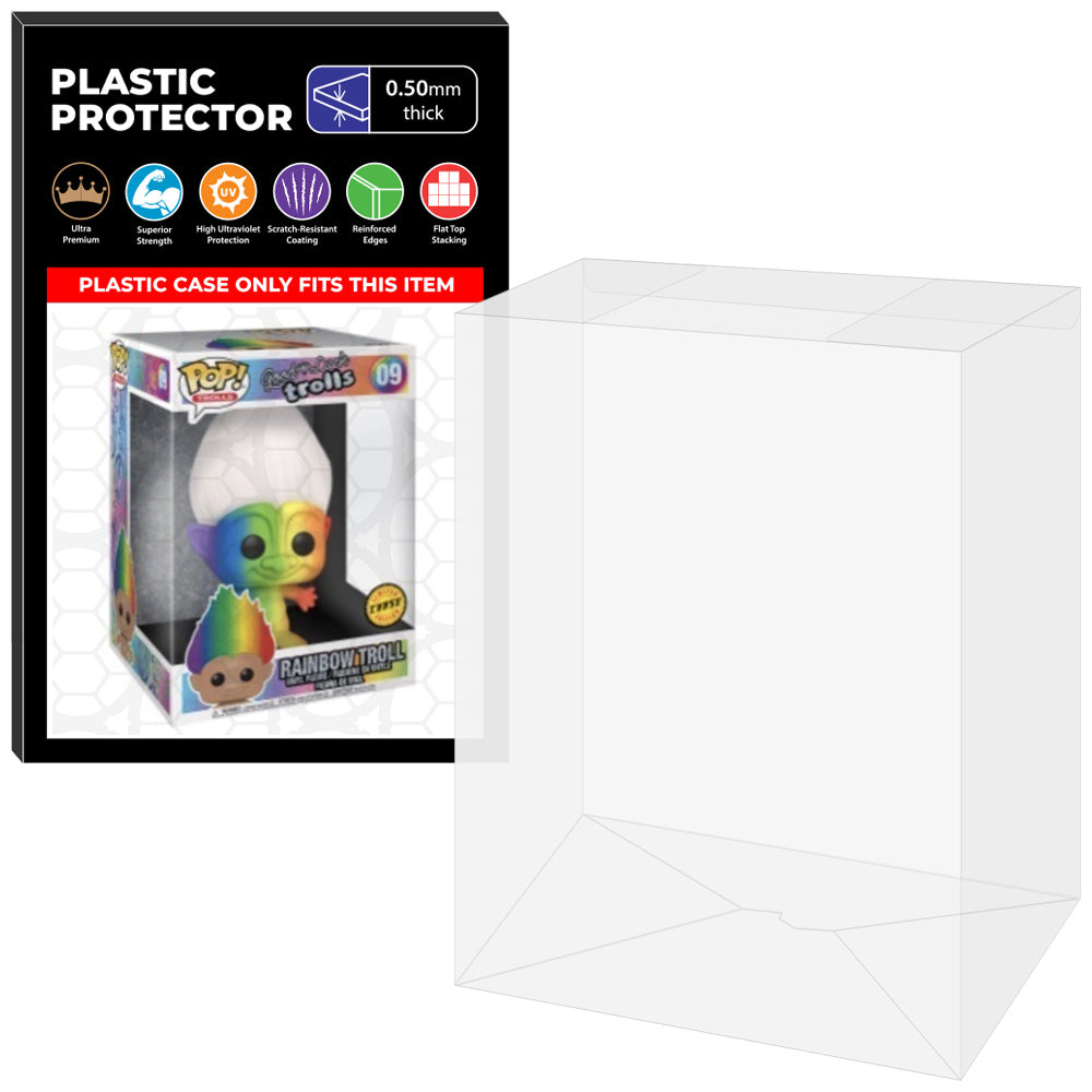 Pop Protector for 10 inch Rainbow Troll Chase #09 Jumbo Funko Pop