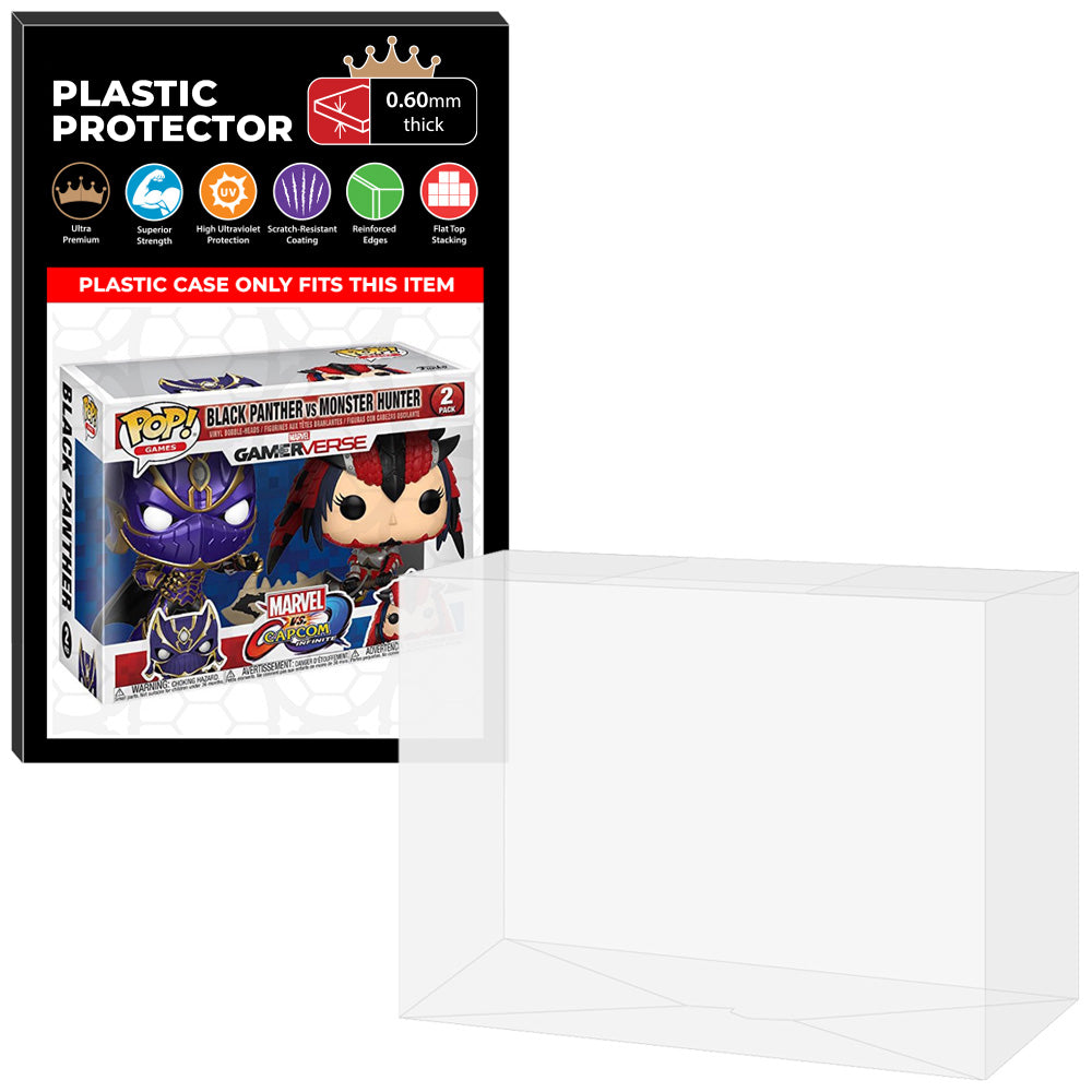 Pop Protector for 2 Pack Black Panther vs Monster Hunter White & Blue Funko Pop
