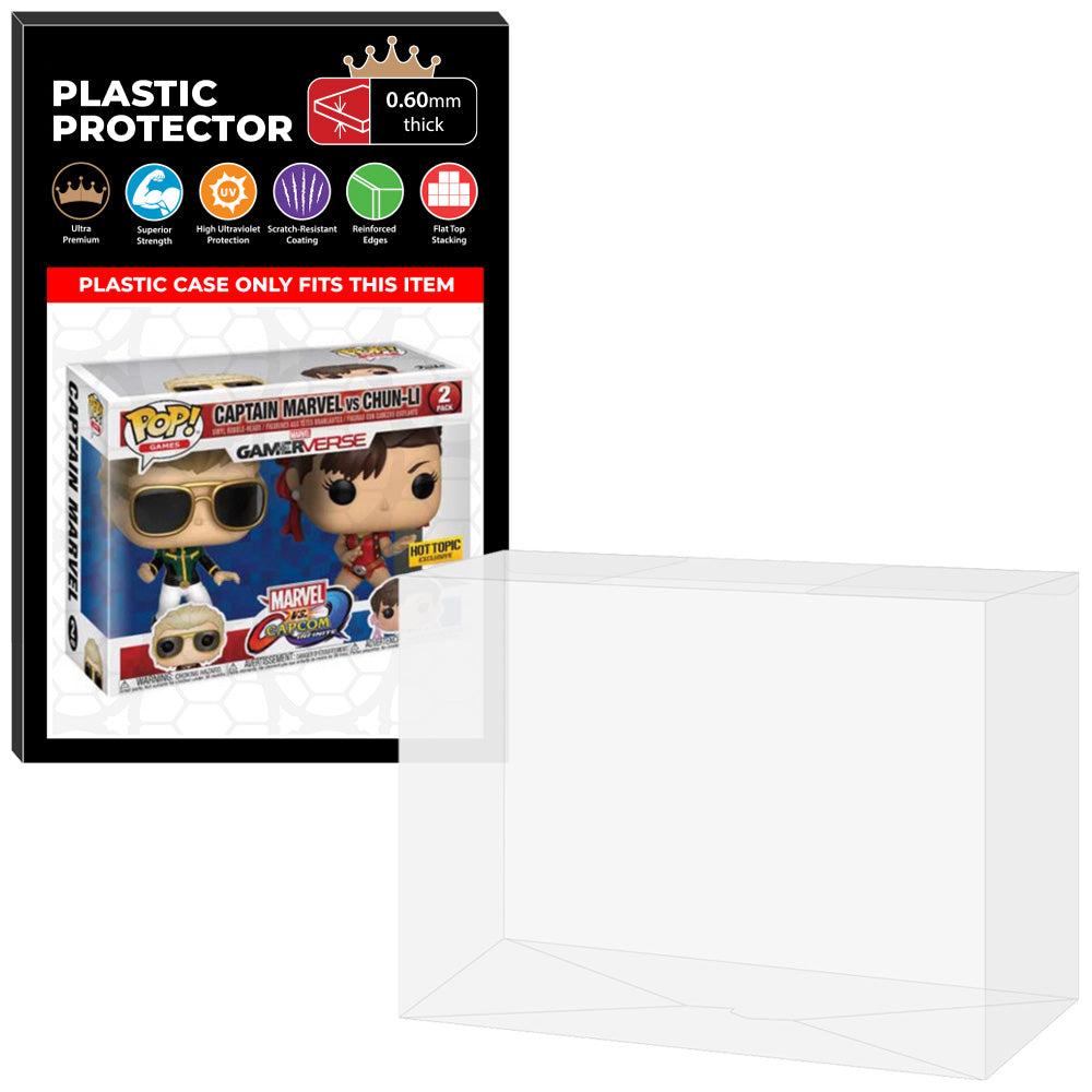 Pop Protector for 2 Pack Captain Marvel vs Chun-Li Player 2 Funko Pop