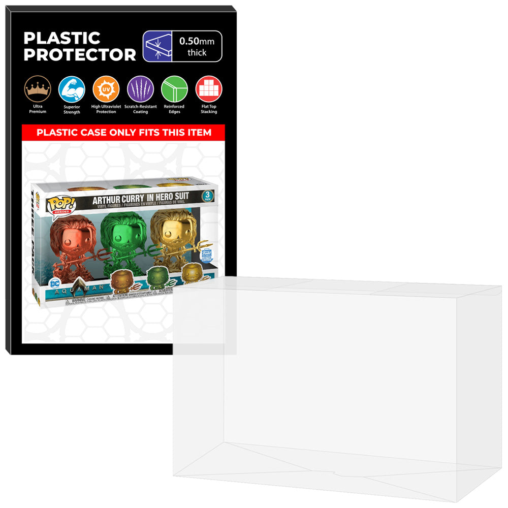 Pop Protector for 3 Pack Aquaman Arthur Curry in Hero Suit Chrome Funko Pop