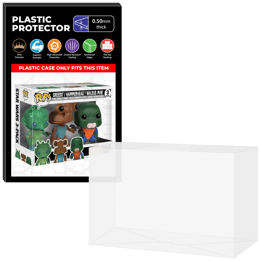 Pop Protector for 3 Pack Greedo, Hammerhead & Walrus Man Funko Pop