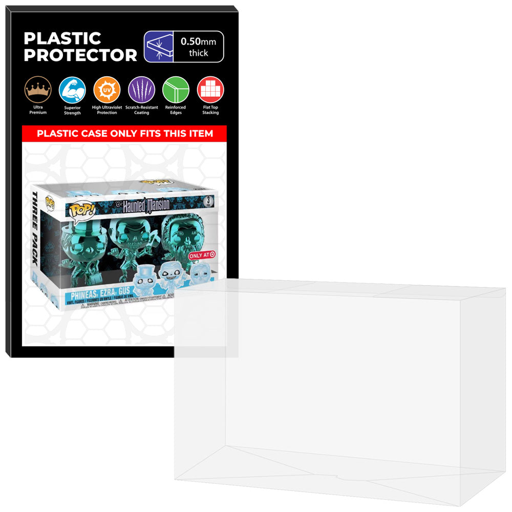 Pop Protector for 3 Pack Haunted Mansion Phineas, Ezra, Gus Chrome Funko Pop