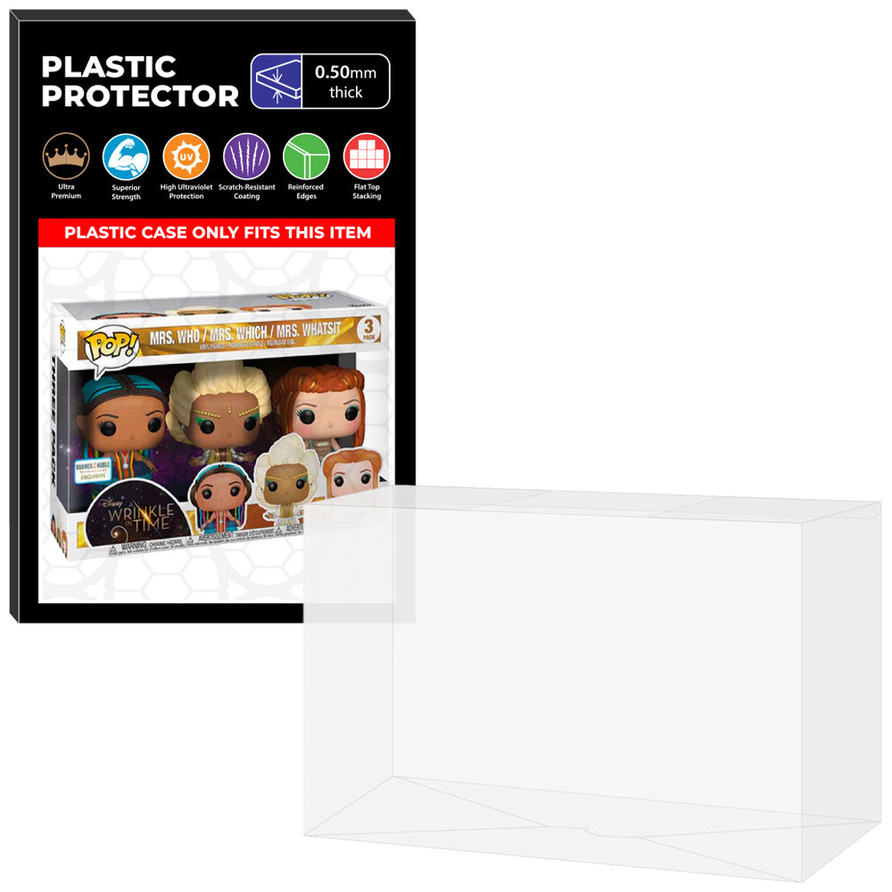 Pop Protector for 3 Pack Mrs. Who, Mrs. Which & Mrs. Whatsit Funko Pop