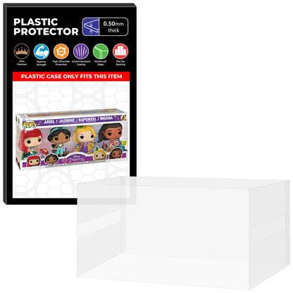 Pop Protector for 4 Pack Ariel, Jasmine, Rapunzel & Moana Glow Funko Pop