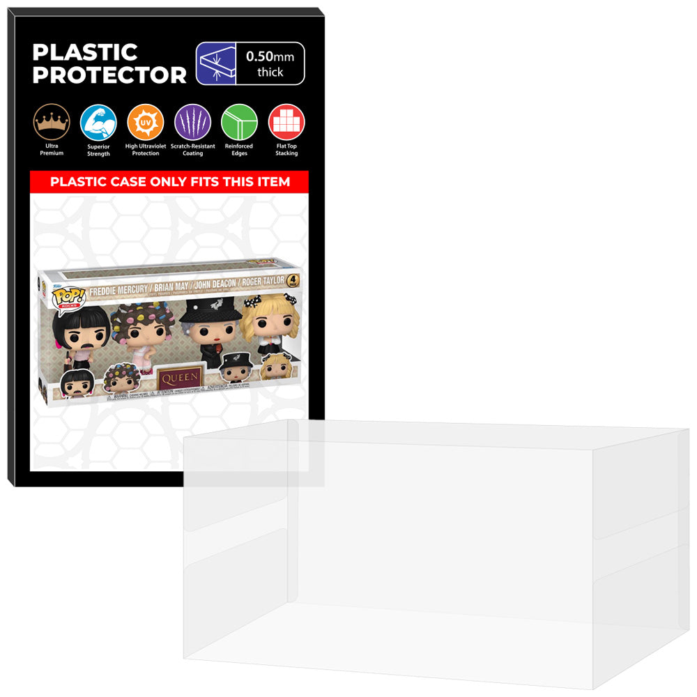 Pop Protector for 4 Pack Queen Freddie Mercury, Brian, Roger & John Funko Pop