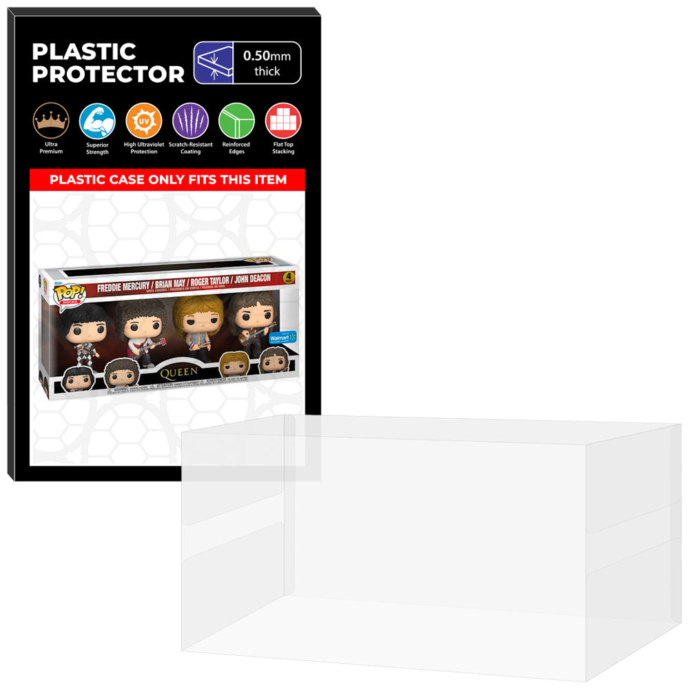 Pop Protector for 4 Pack Queen Freddie Mercury, Brian, Roger & John Funko Pop