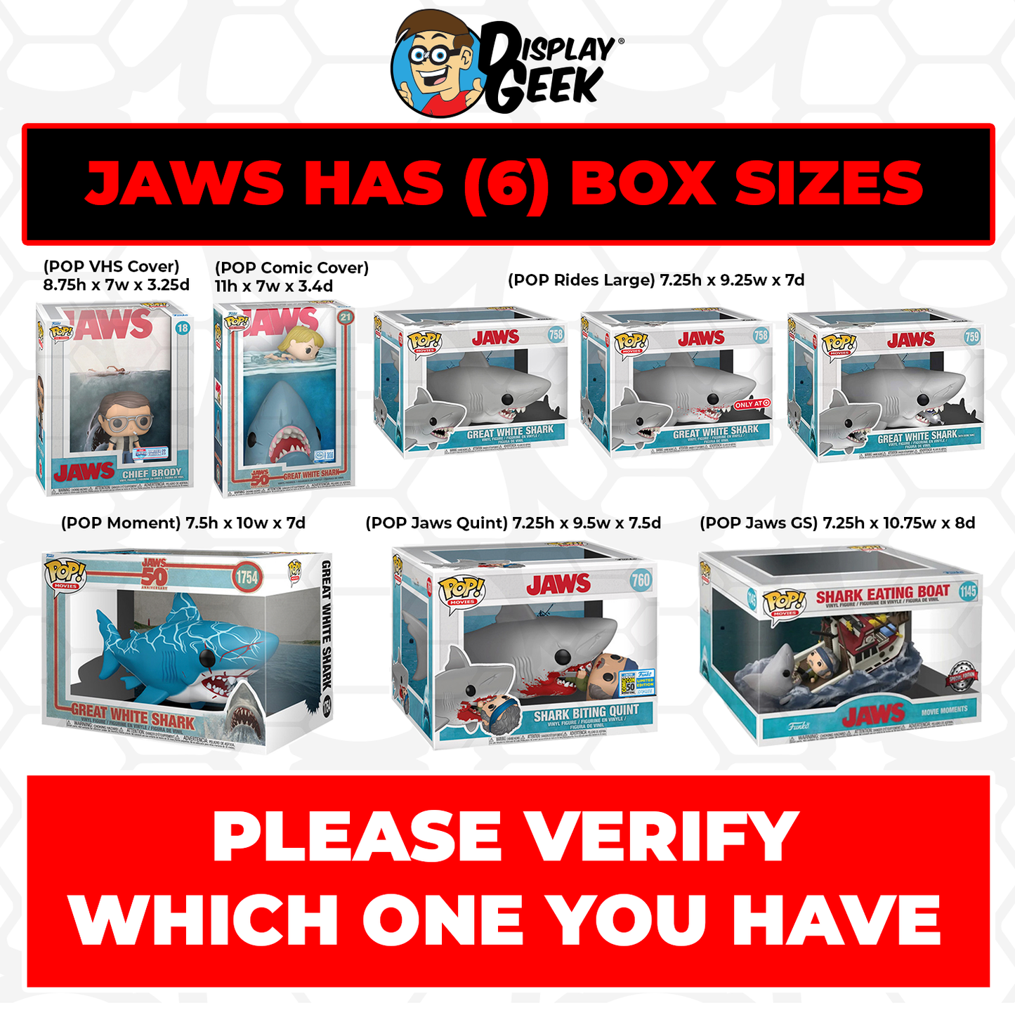 Pop Protector for 6 inch Jaws Great White Shark #1754 Funko Pop