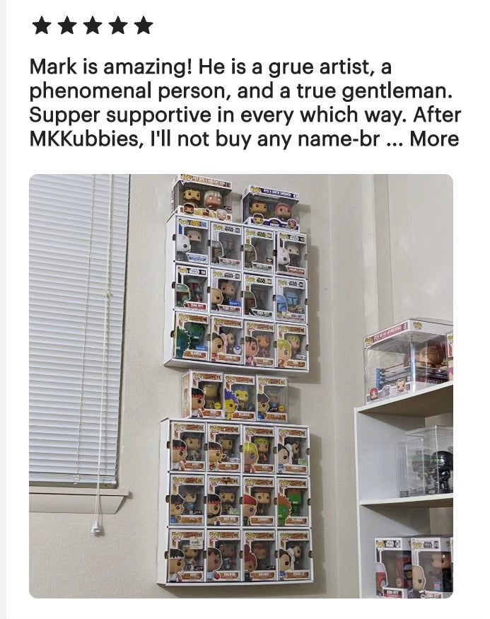 DE-LUXX Matte White MK Kubbie Funko Pop Display Case (FREE Shipping)