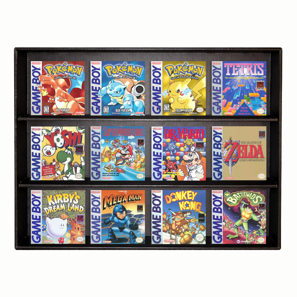 Game Boy GBC GBA VB Black MK Kubbie Display Case for Video Games (FREE Shipping)
